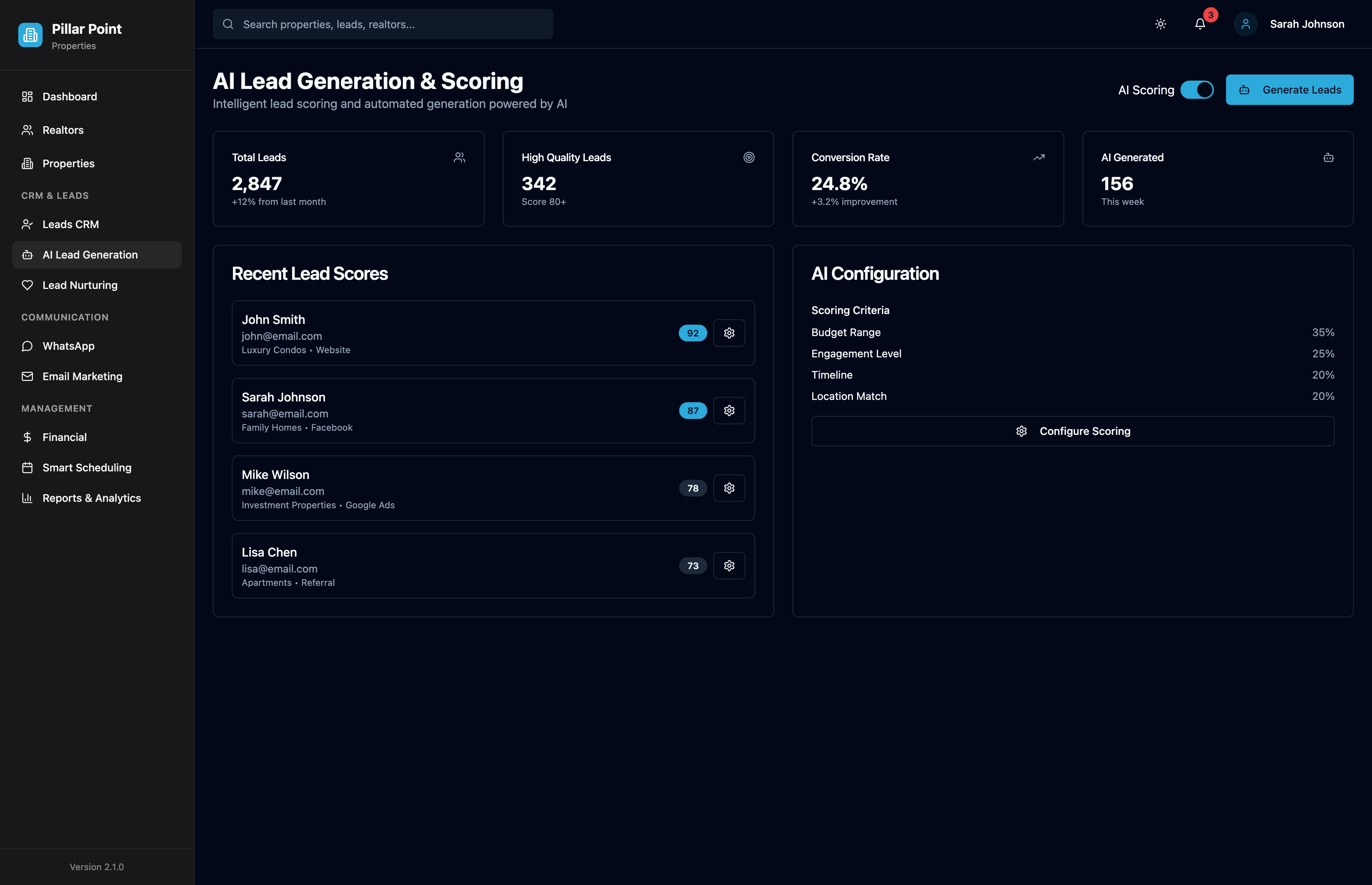 LogiSync Dashboard Interface
